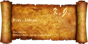 Kun Jakus névjegykártya